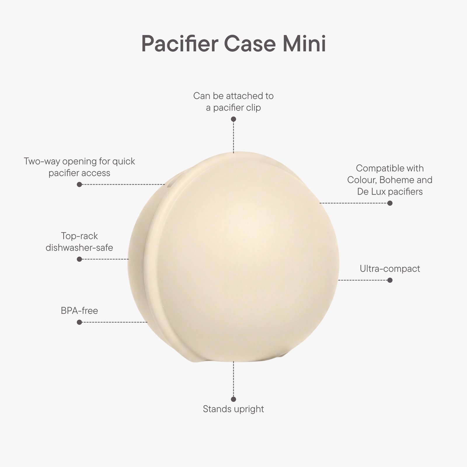 BIBS Pacifier Case Mini Ivory