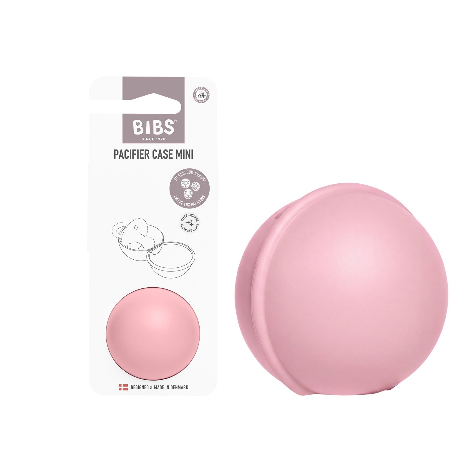 BIBS Pacifier Case Mini Baby Pink