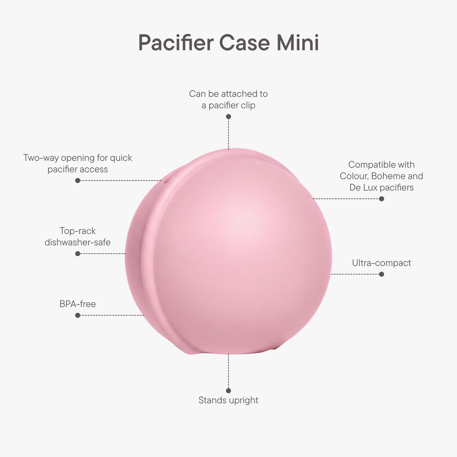 BIBS Pacifier Case Mini Baby Pink