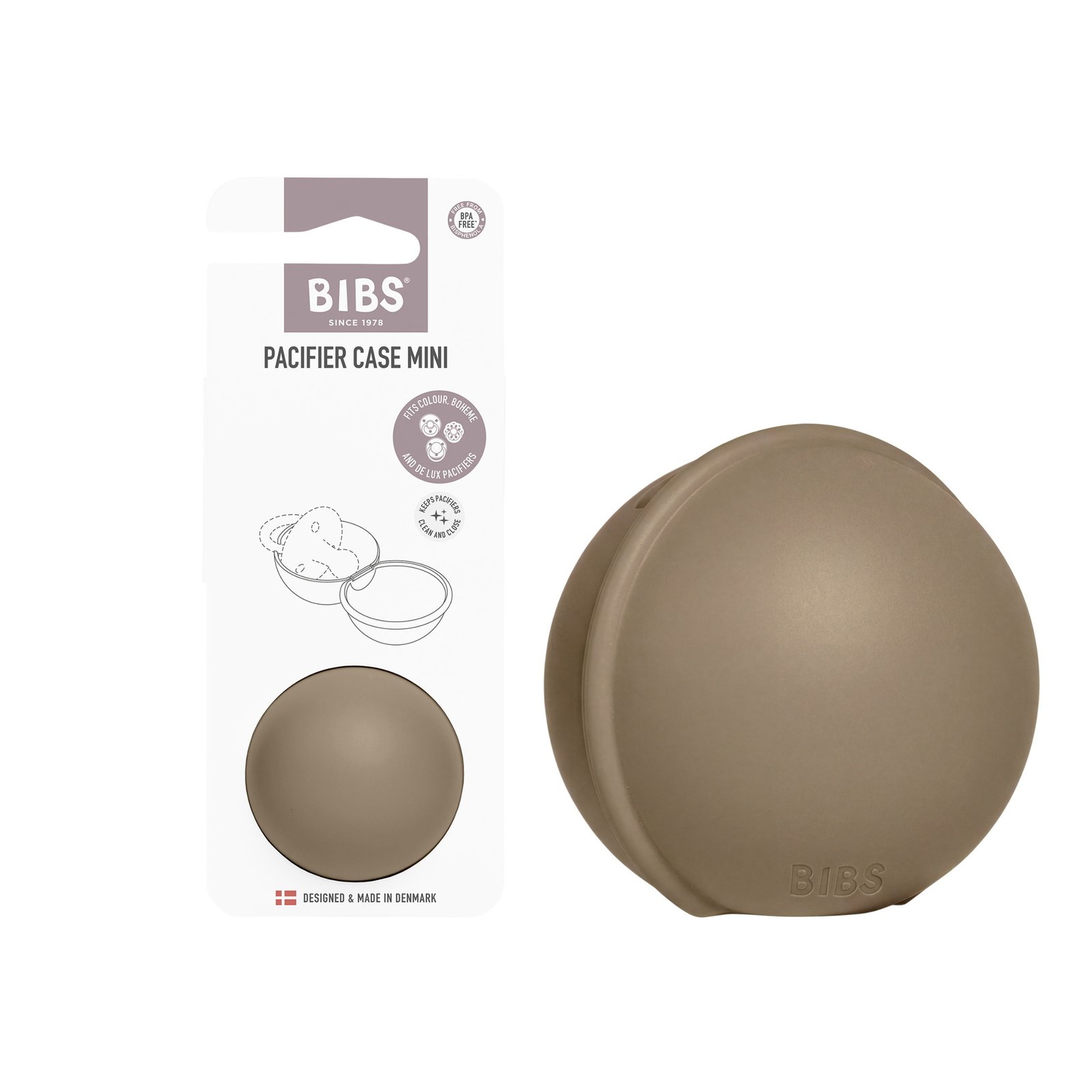 BIBS Pacifier Case Mini Dark Oak