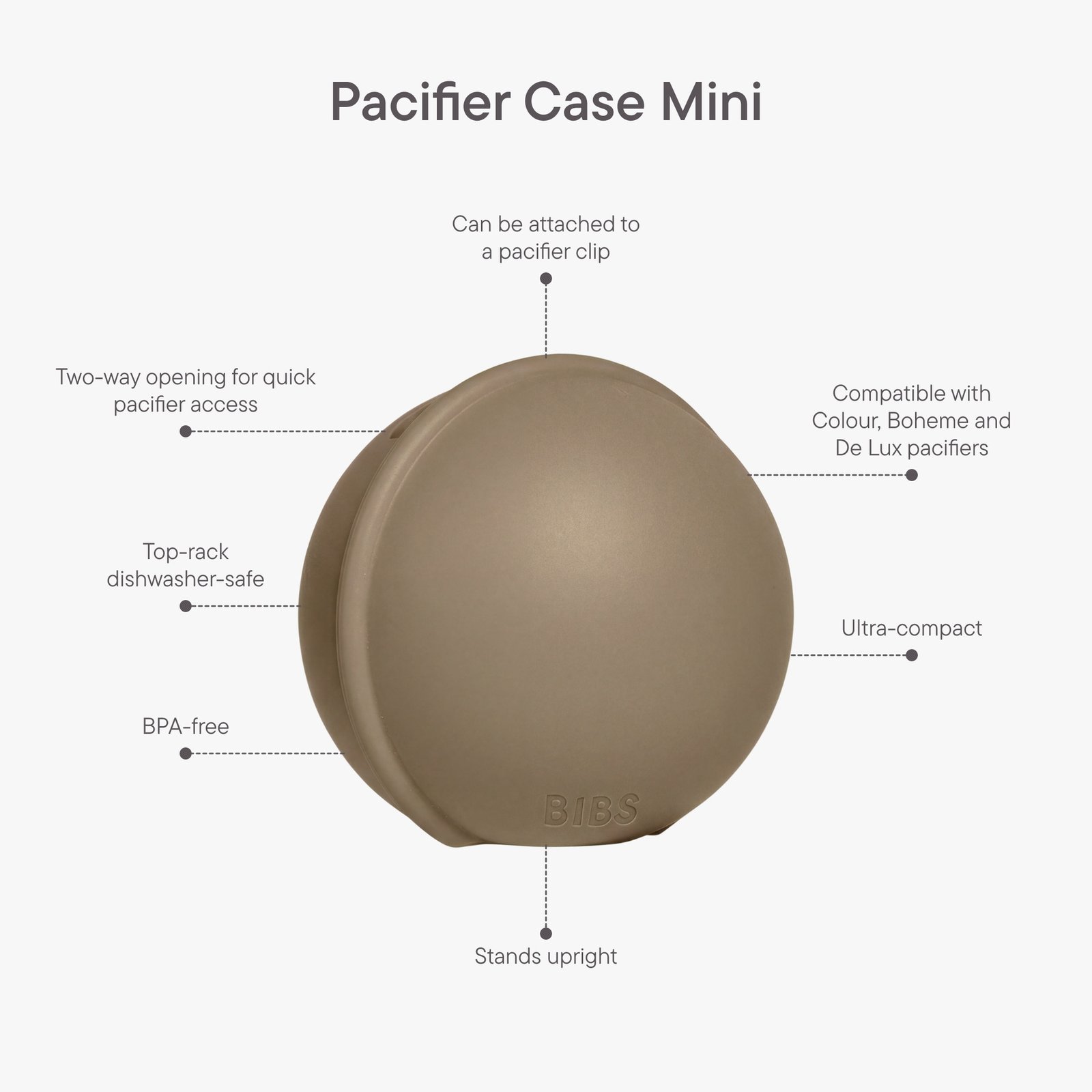 BIBS Pacifier Case Mini Dark Oak