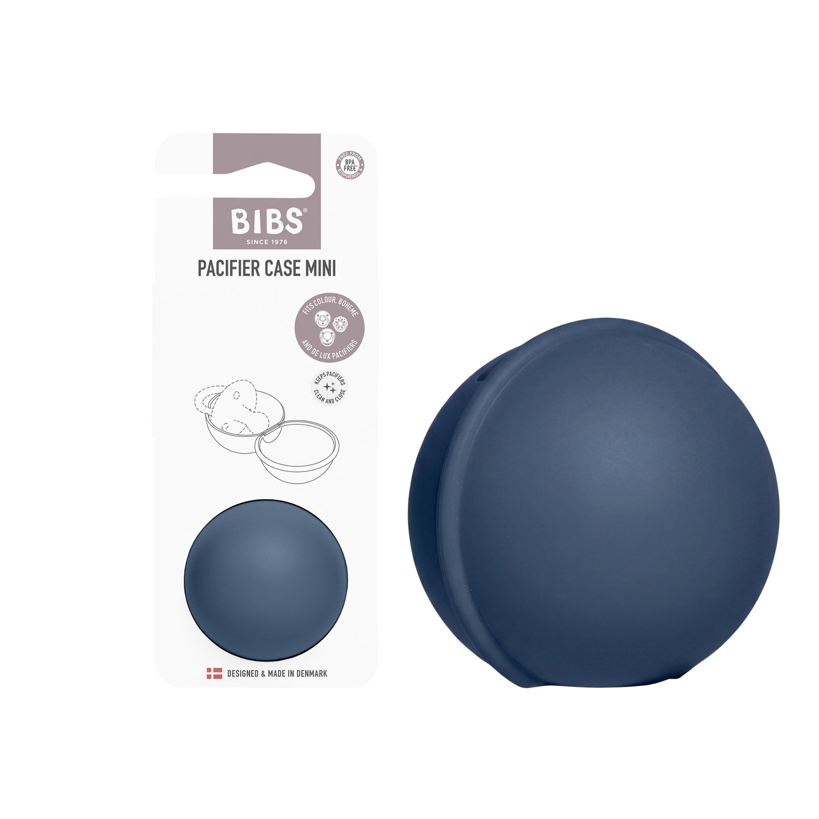BIBS Pacifier Case Mini Steel Blue