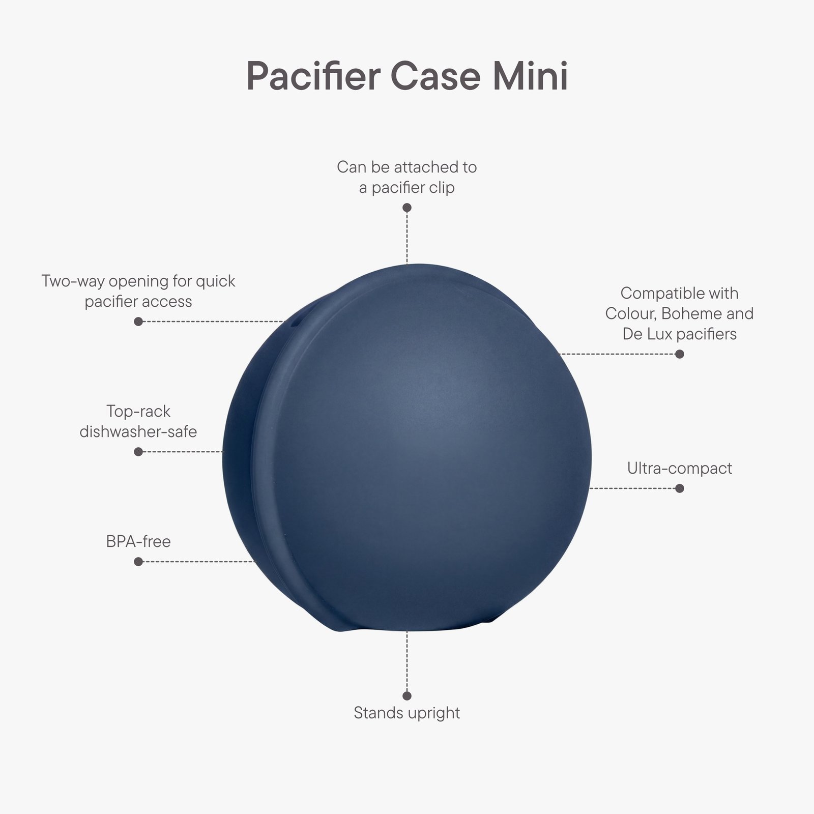 BIBS Pacifier Case Mini Steel Blue