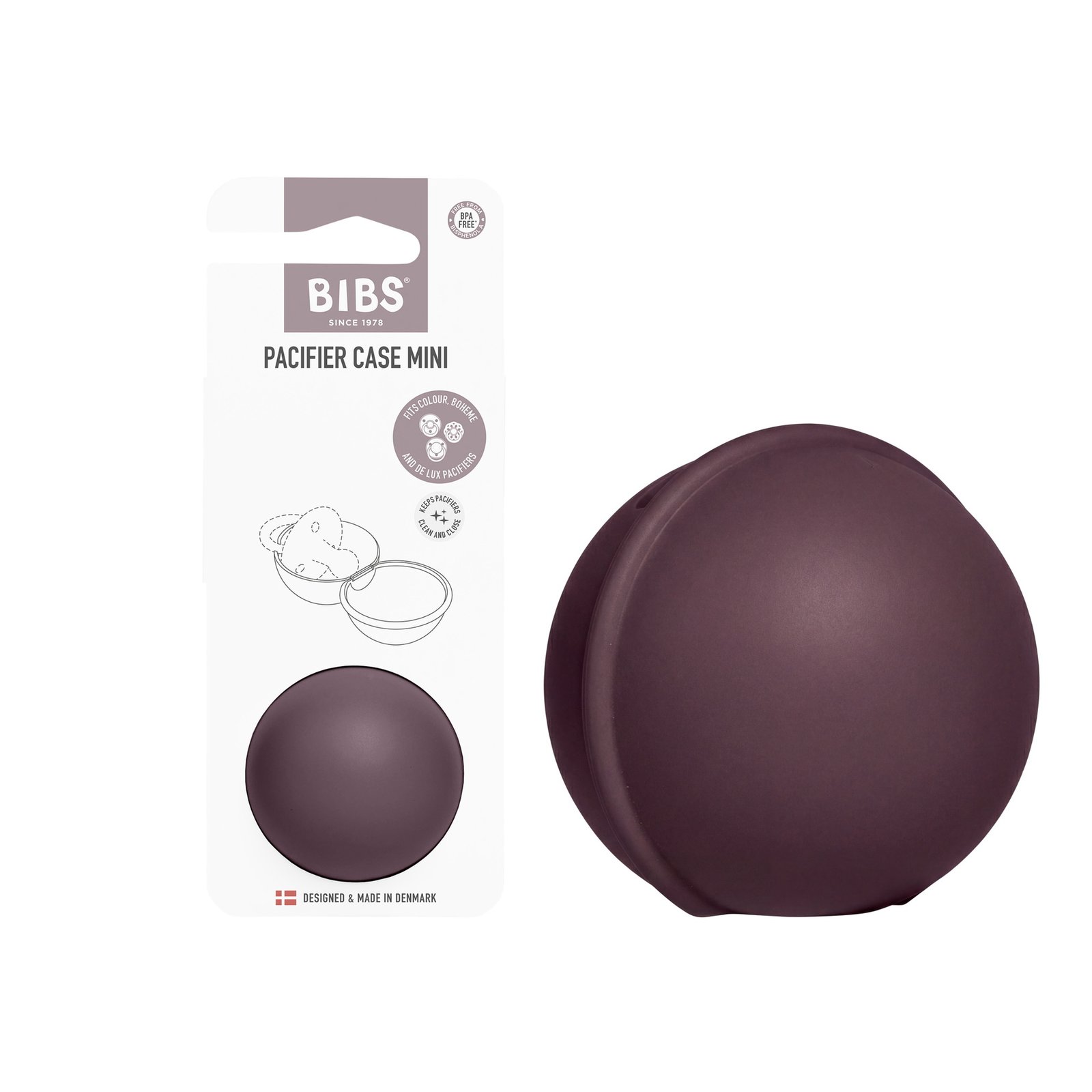 BIBS Pacifier Case Mini Plum