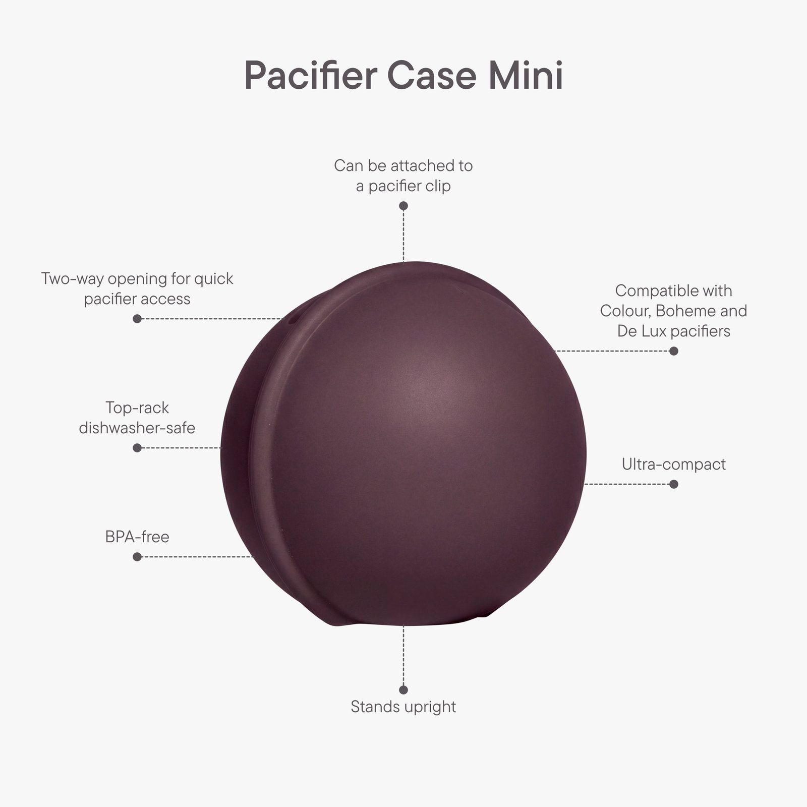 BIBS Pacifier Case Mini Plum