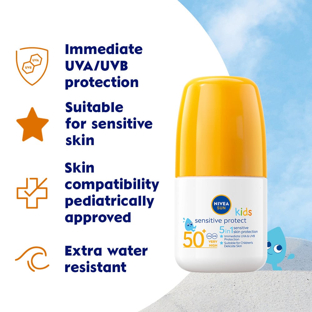 NIVEA SUN Kids Sensitive Sun Roll On SPF50+ 50 ml