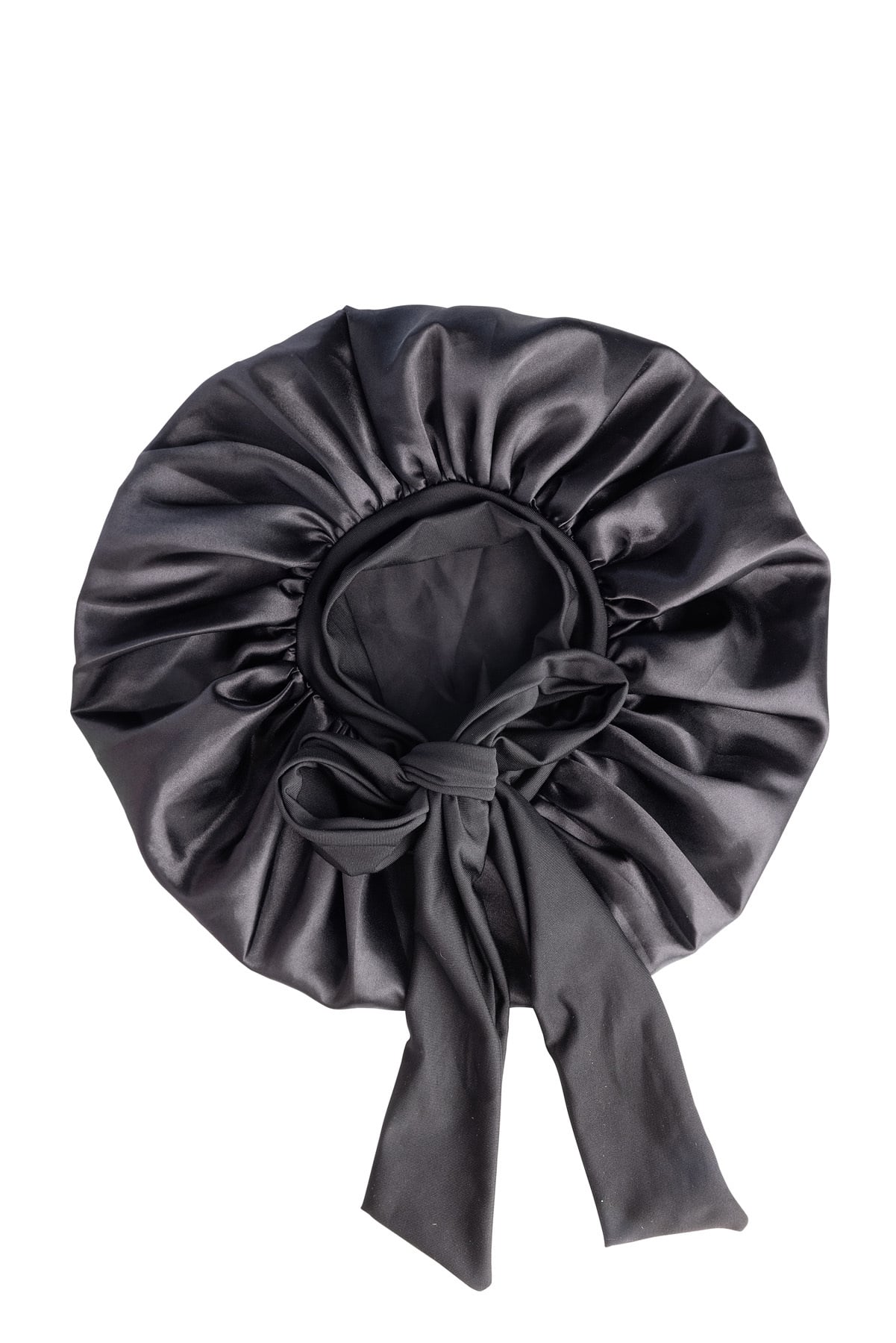 Cailap Hårmössa Bonnet i Satin Svart