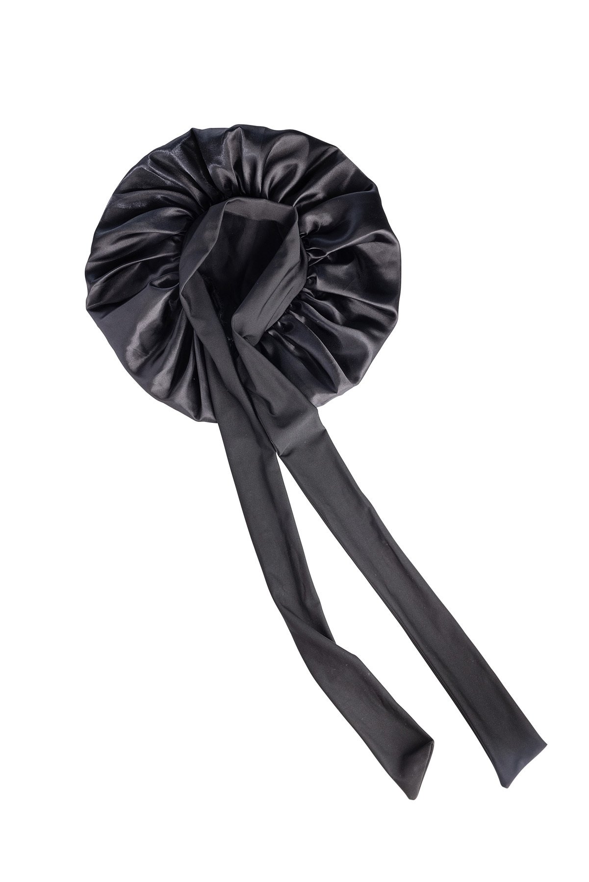 Cailap Hårmössa Bonnet i Satin Svart