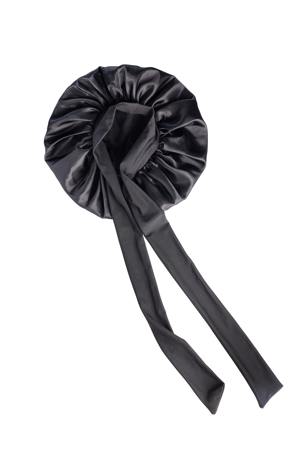 Cailap Hårmössa Bonnet i Satin Svart