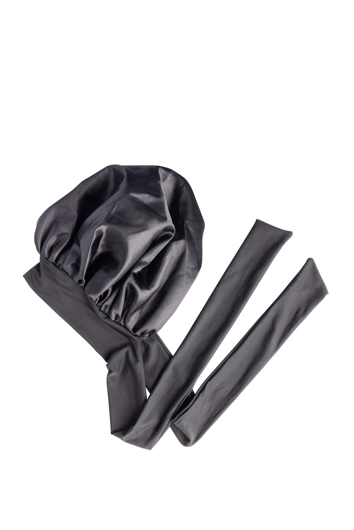 Cailap Hårmössa Bonnet i Satin Svart