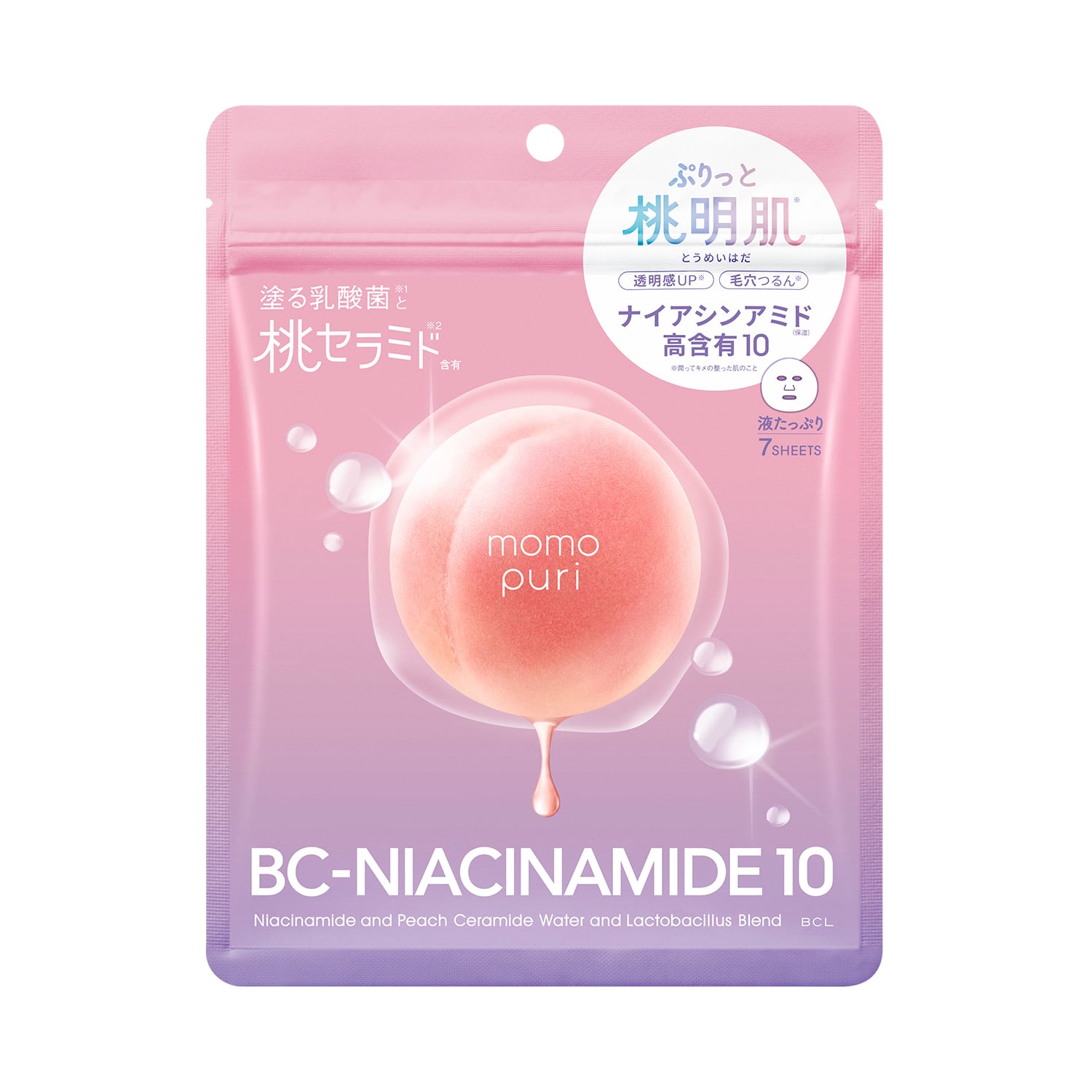 Momopuri Moist Barrier Serum Mask BC-Niacinamide 10 7 st