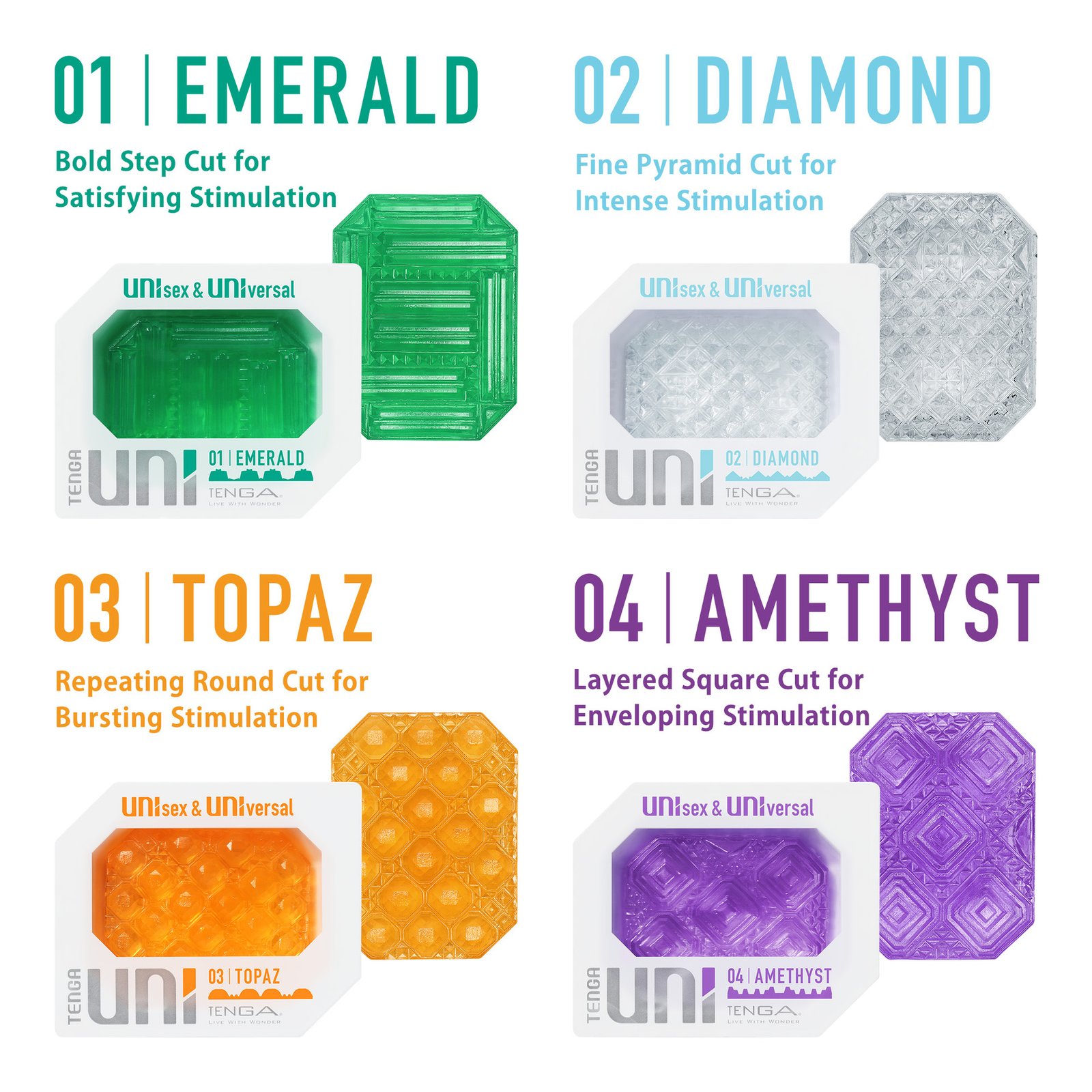 Tenga Uni Diamond Onanihjälpmedel Unisex