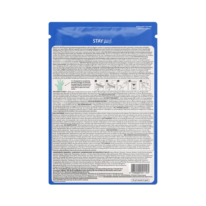 STAY Well Protecting & Hydrating Hand Mask Eucalyptus 1 par