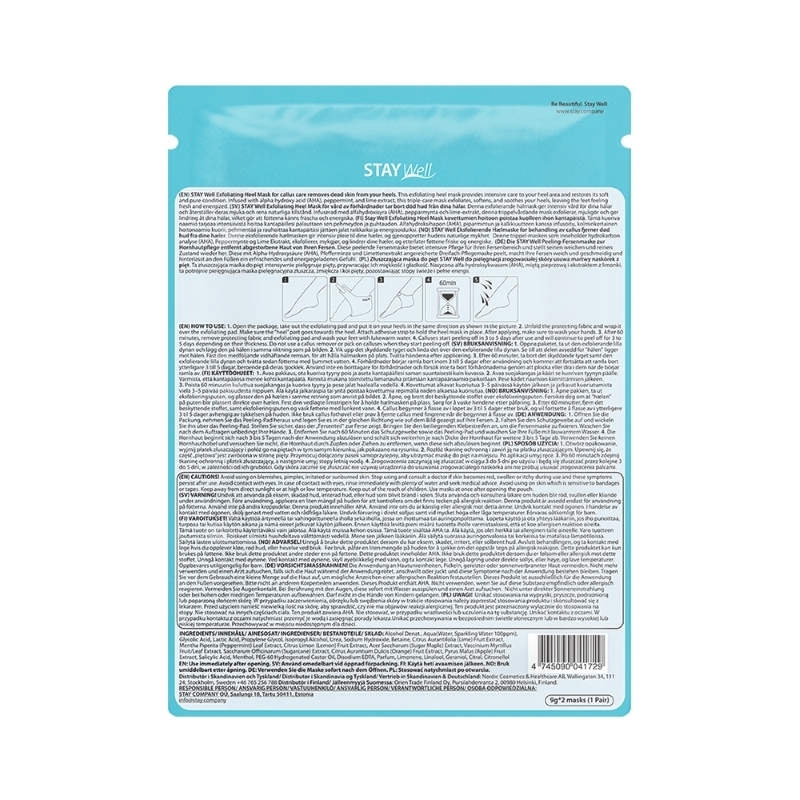 STAY Well Exfoliating & Soothing Heel Mask Peppermint & Lime 1 par