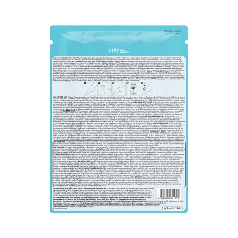 STAY Well Exfoliating & Soothing Heel Mask Peppermint & Lime 1 par