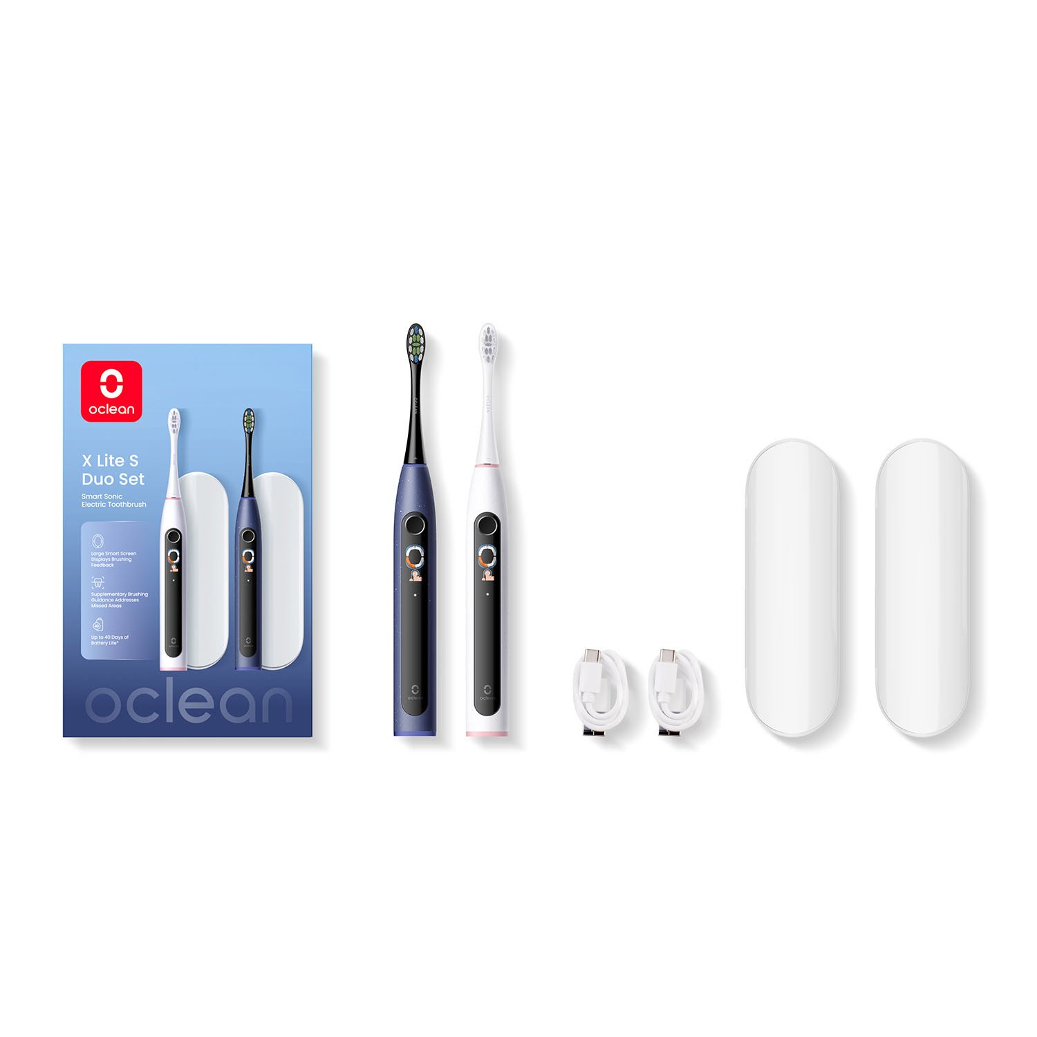 Oclean Elektrisk Tandborste X Lite S Duo Set Mörkblå+Grå