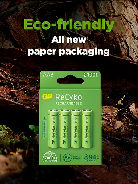 GP Batteries ReCyko AA-batteri 2100mAh 4 st