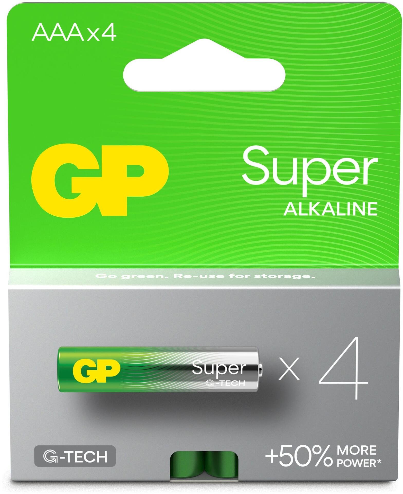 GP Batteries Super Alkaline AAA paper box 4 st