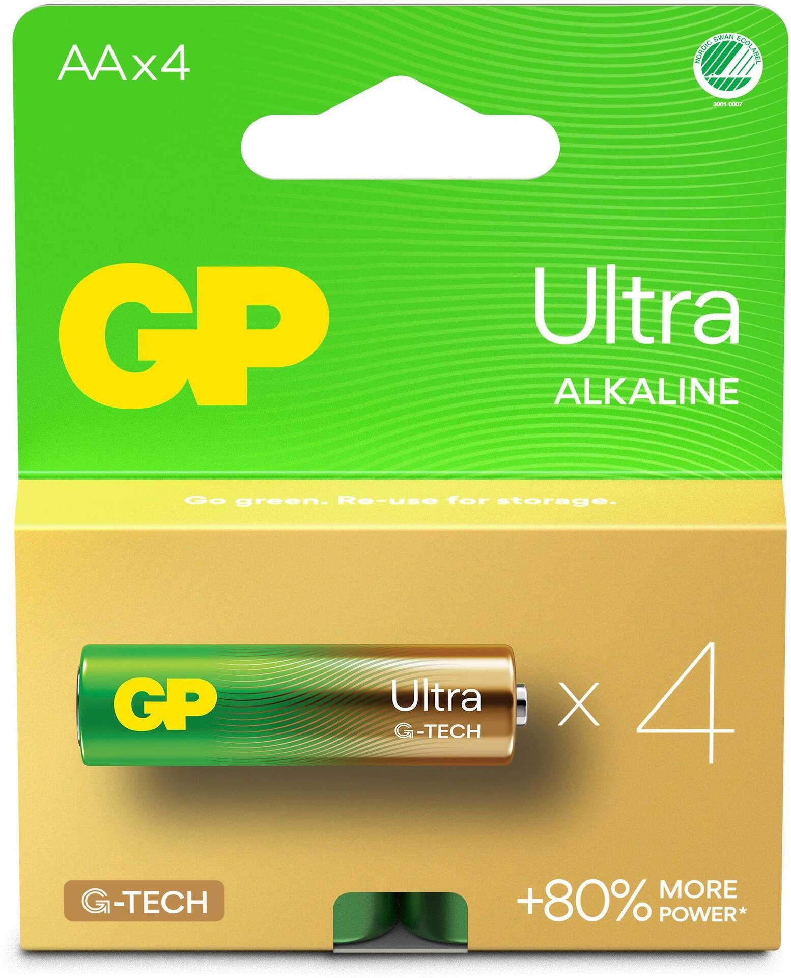 GP Batteries Ultra Alkaline AA LR6 Svanenmärkt 4 st