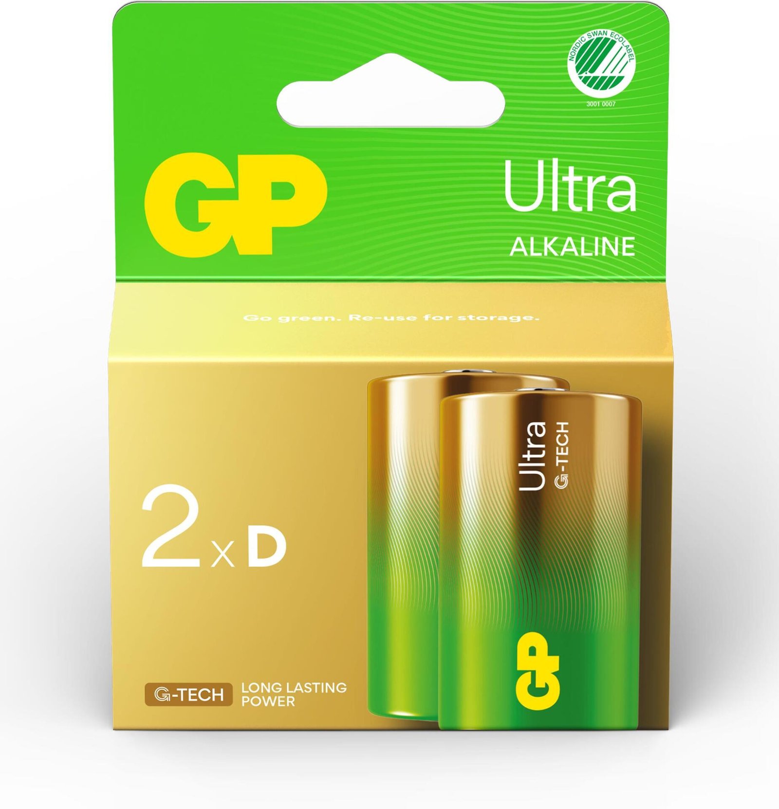 GP Batteries Ultra Alkaline D LR20 Svanenmärkt 2 st