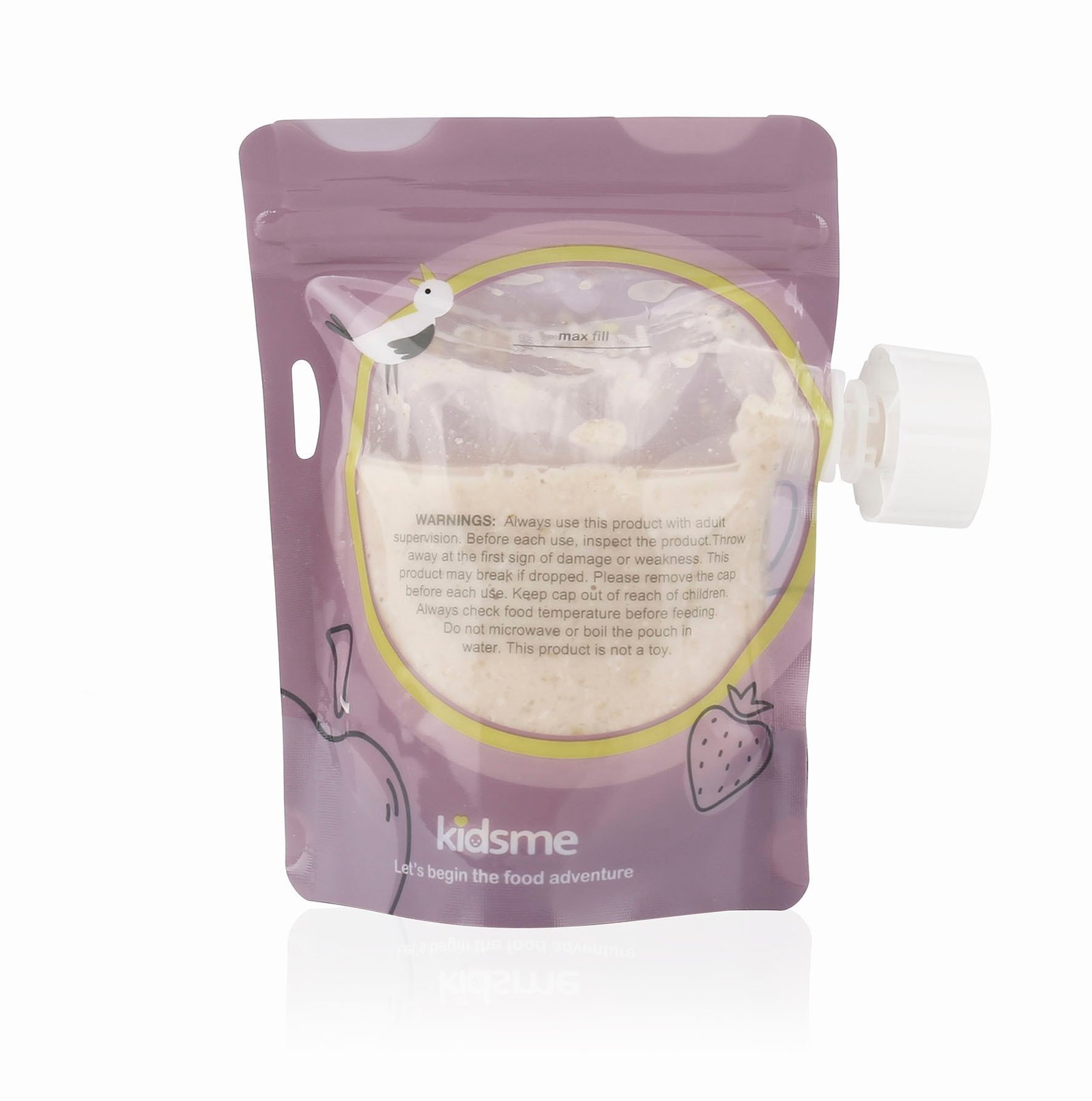 Kidsme Reuseable Food Pouch 180 ml 4 st