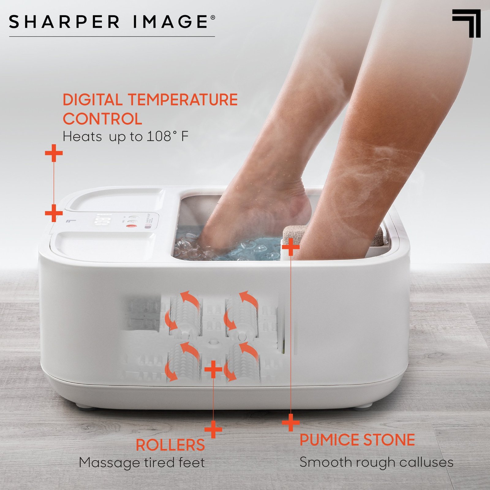 Sharper Image Massager Foot Bath Heating with LCD