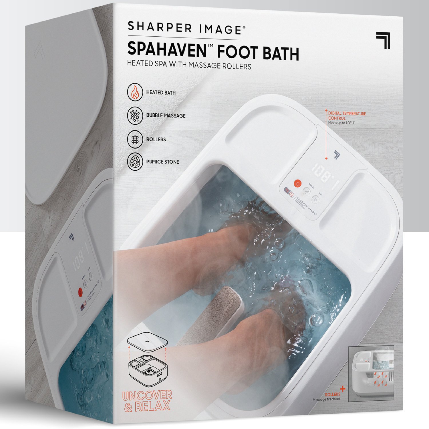 Sharper Image Massager Foot Bath Heating with LCD