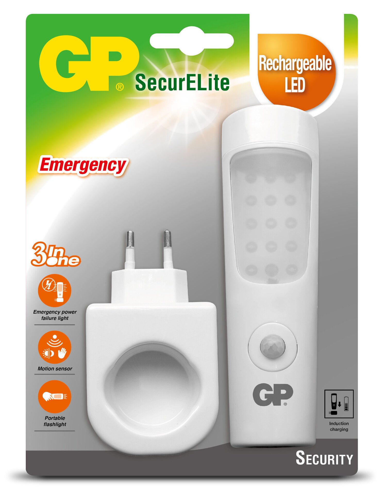 GP Batteries SecureElite 3in1 Säkerhetslampa Med Rörelsevakt