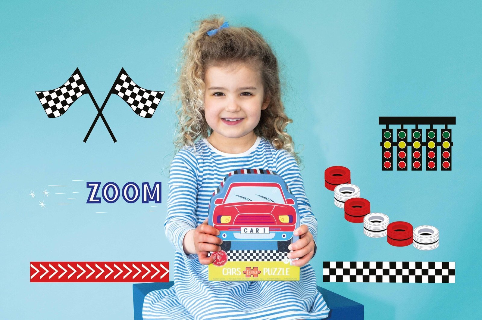 Floss & Rock Pussel 12 bitar Cars