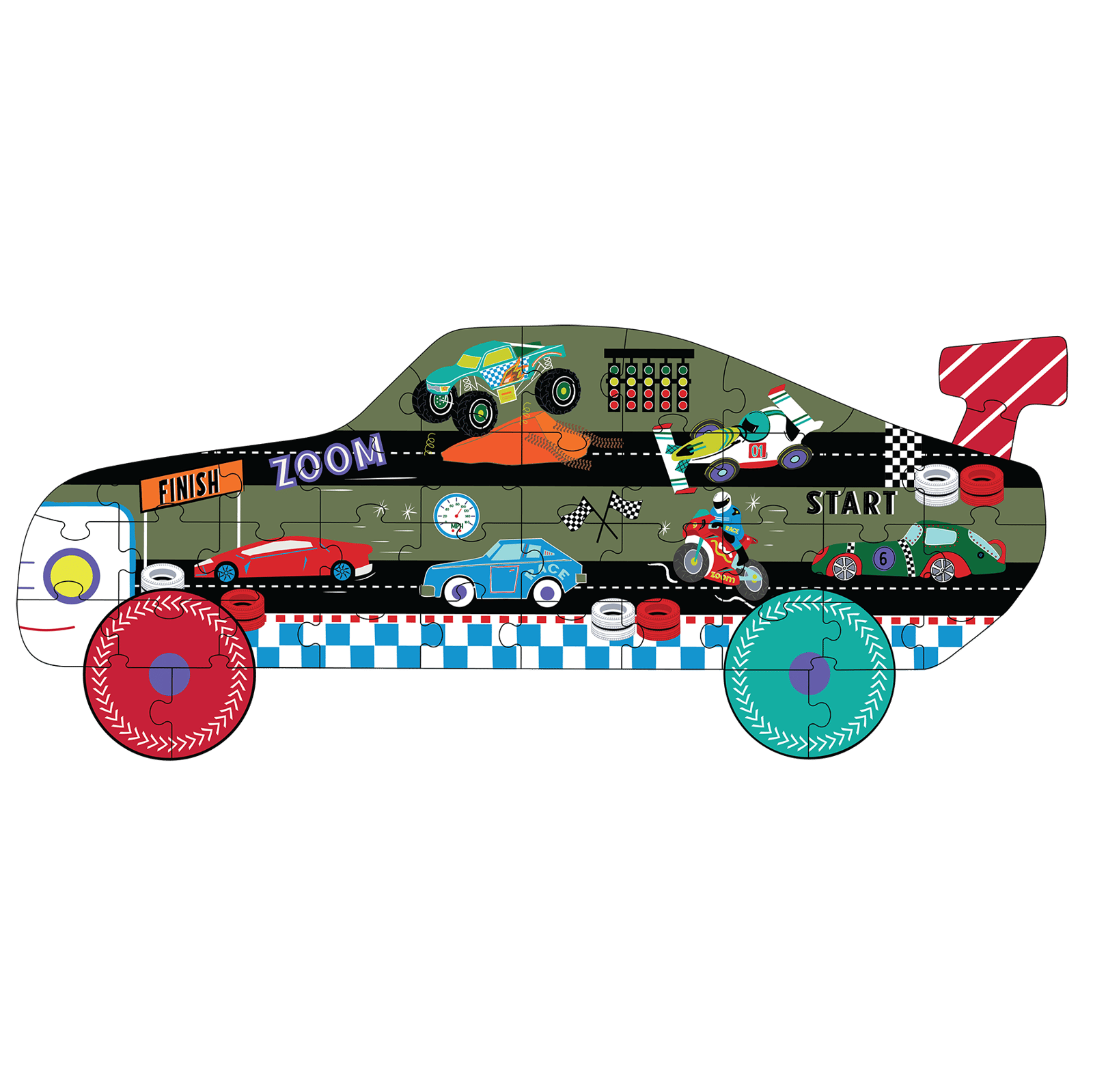 Floss & Rock Pussel 40 bitar Racing Car