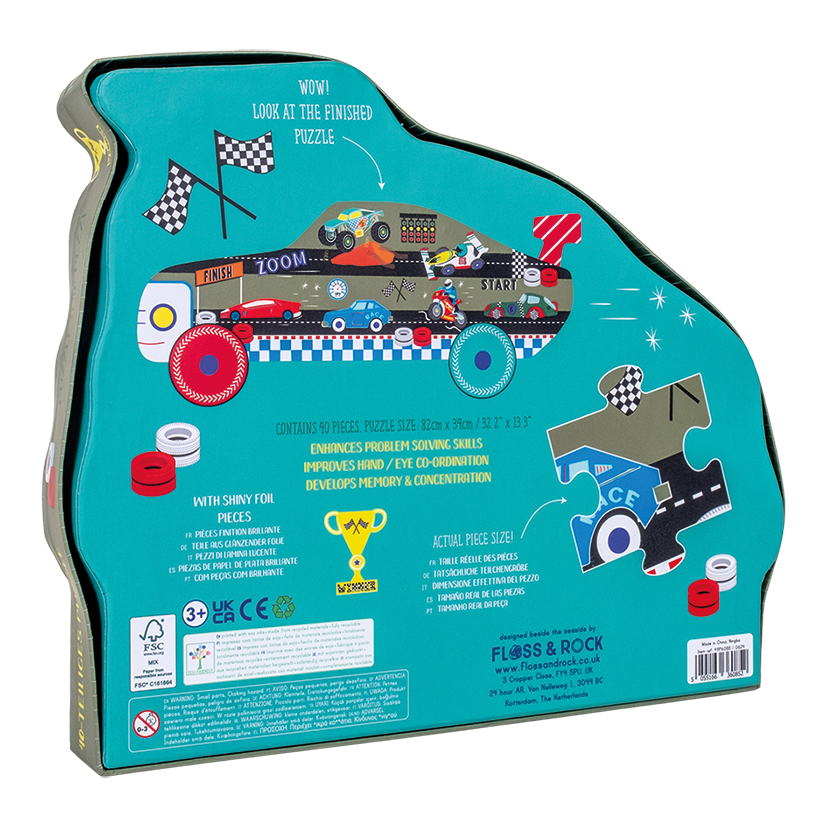 Floss & Rock Pussel 40 bitar Racing Car