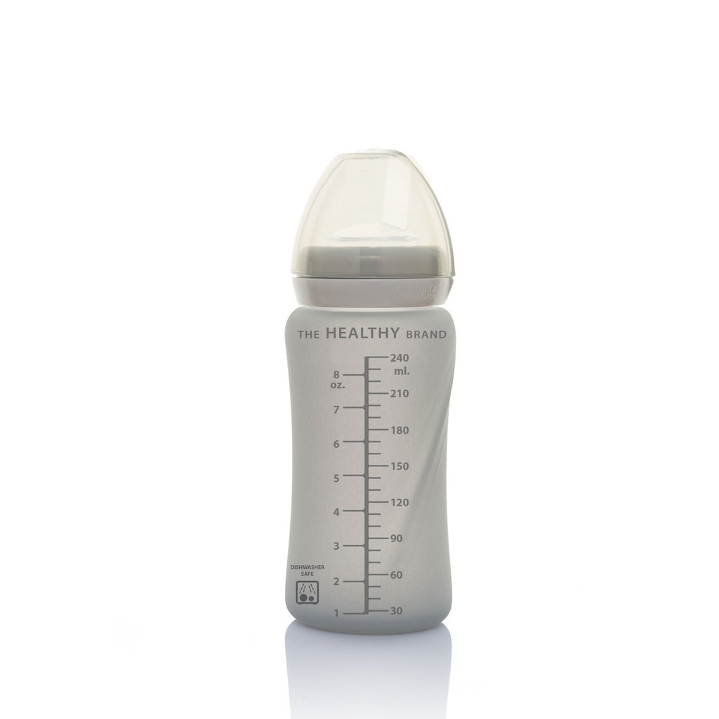 Everyday Baby Sugrörsflaska Glas Healthy+ Quiet Grey 240 ml