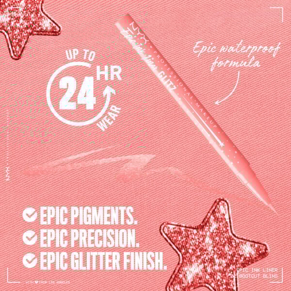 NYX Professional Makeup Epic Ink Liner Glitz Vattenfast Eyelinerpenna 02 Bootcut Bling 1 ml