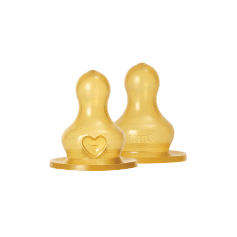 BIBS Baby Bottle Nipple Round Latex Medium Flow 2-pack