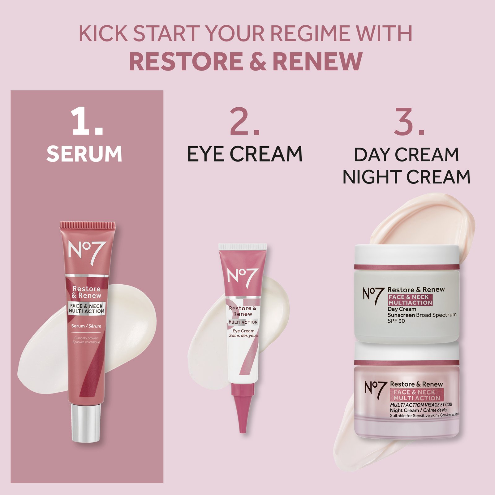 No7 Restore & Renew Face & Neck Serum 30 ml