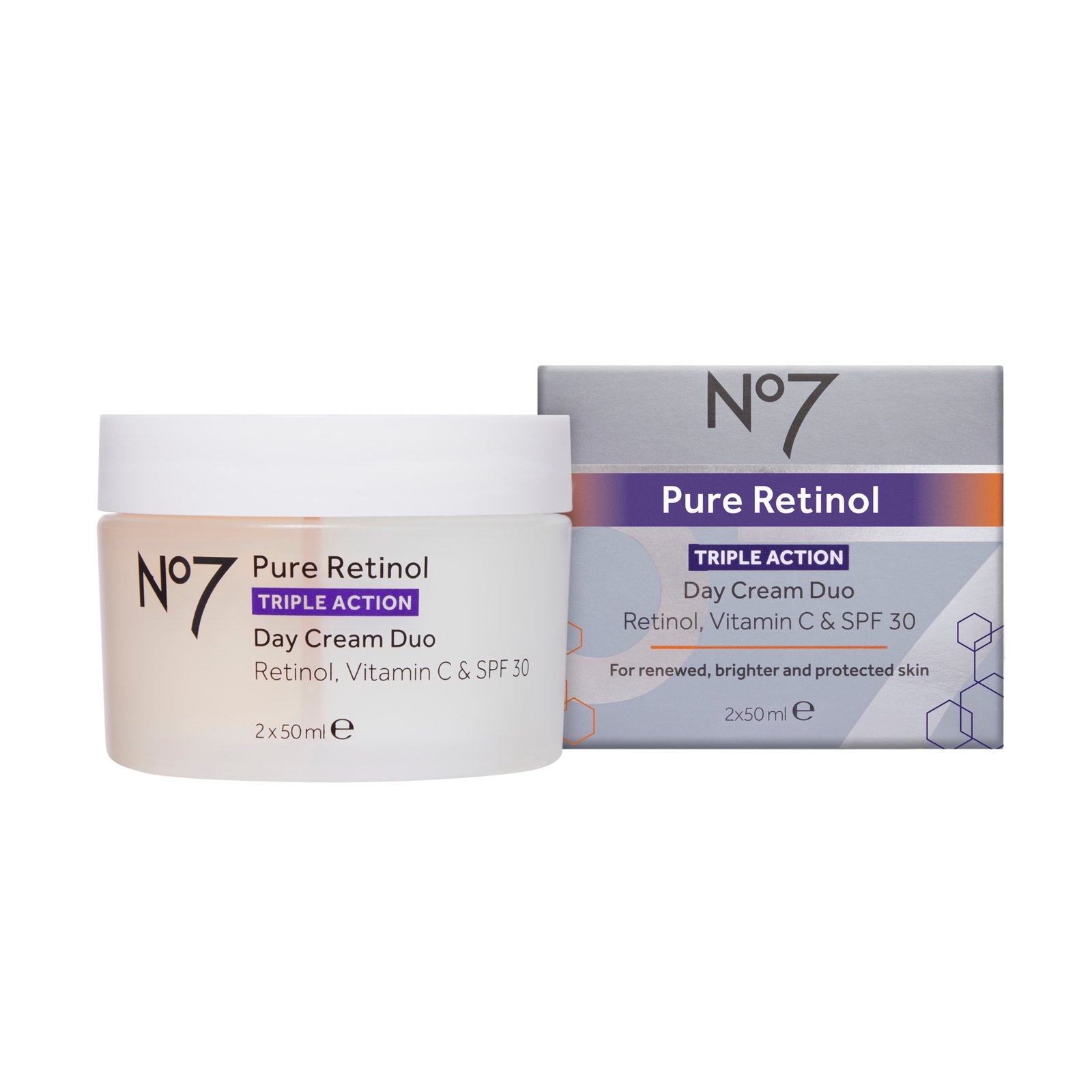 No7 Pure Retinol Day Cream Duo Vitamin C SPF30 100ml