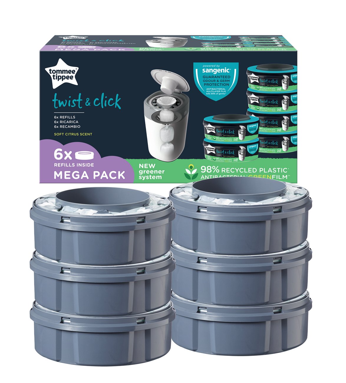 Tommee Tippee Sangenic Twist & Click Refill 6 st