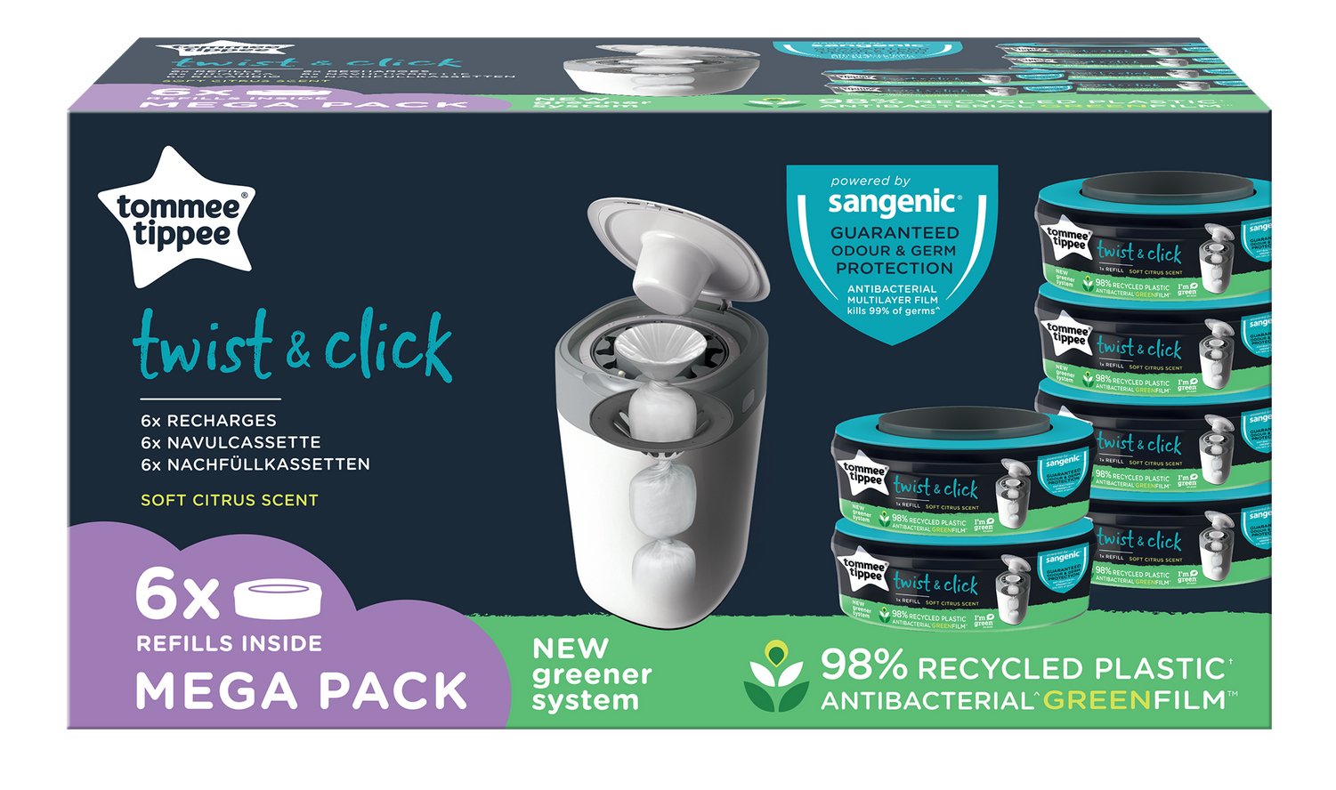Tommee Tippee Sangenic Twist & Click Refill 6 st