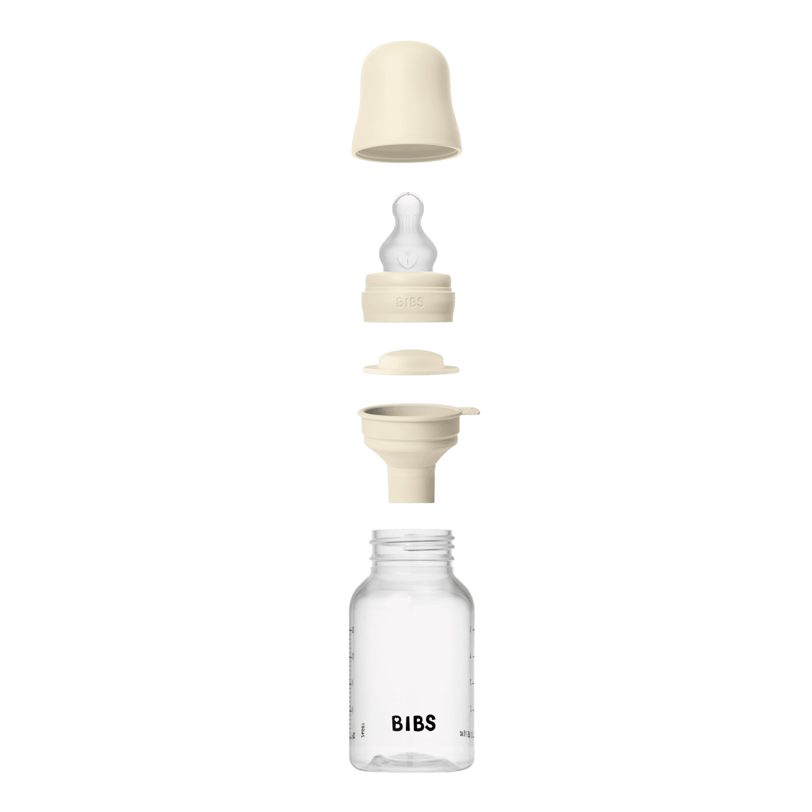 BIBS Baby Bottle Round Silicone Slow Flow Ivory 150 ml