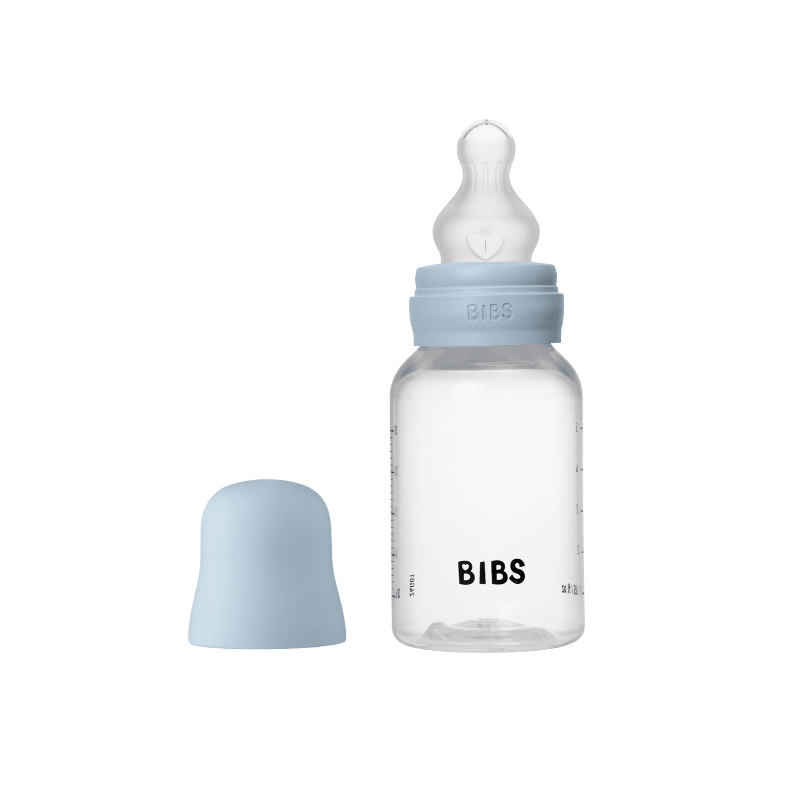 BIBS Baby Bottle Round Silicone Slow Flow Baby Blue 150 ml