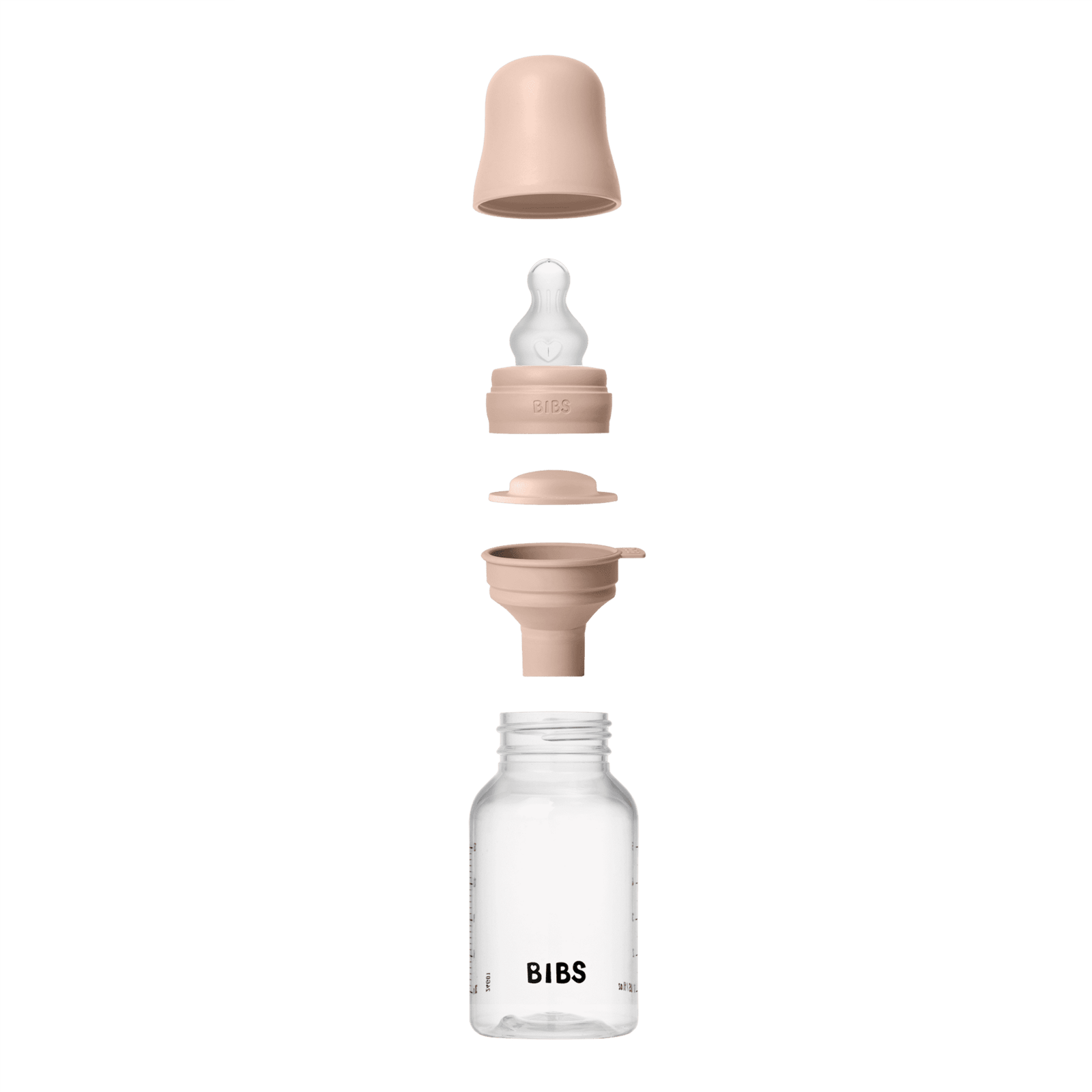 BIBS Baby Bottle Round Silicone Slow Flow Blush 150 ml