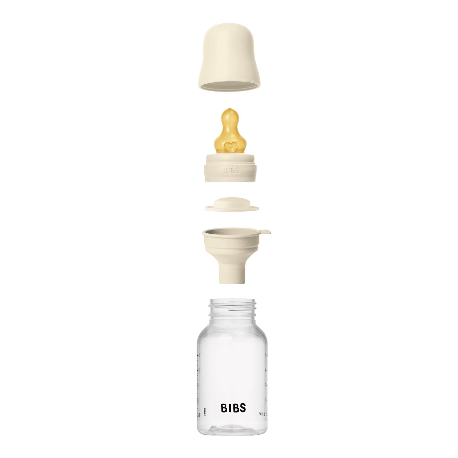 BIBS Baby Bottle Round Latex Slow Flow Ivory 150 ml