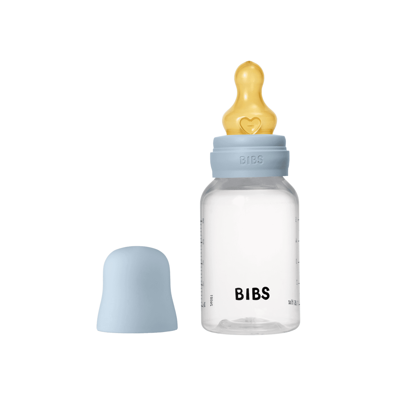 BIBS Baby Bottle Round Latex Slow Flow Baby Blue 150 ml
