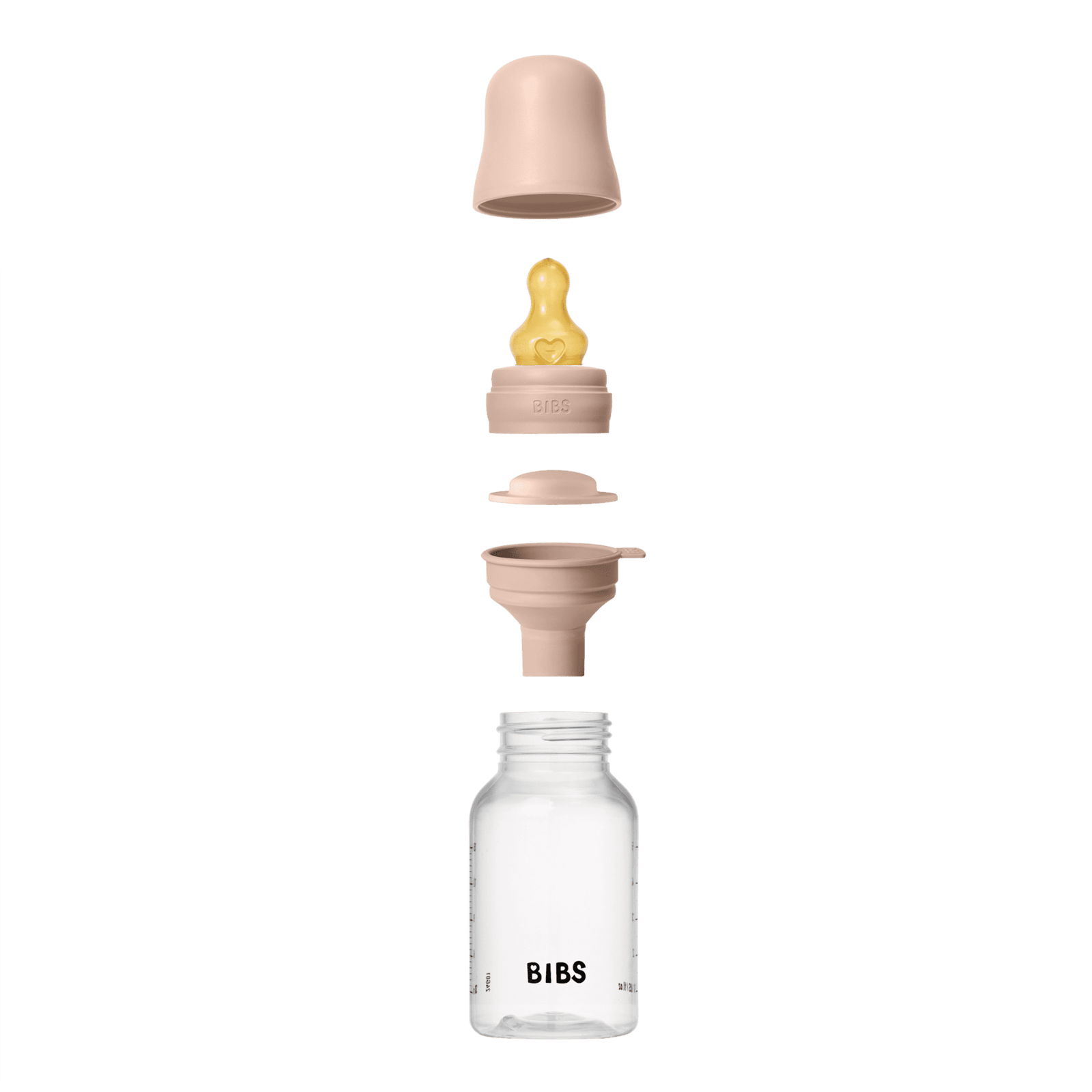 BIBS Baby Bottle Round Latex Slow Flow Blush 150 ml