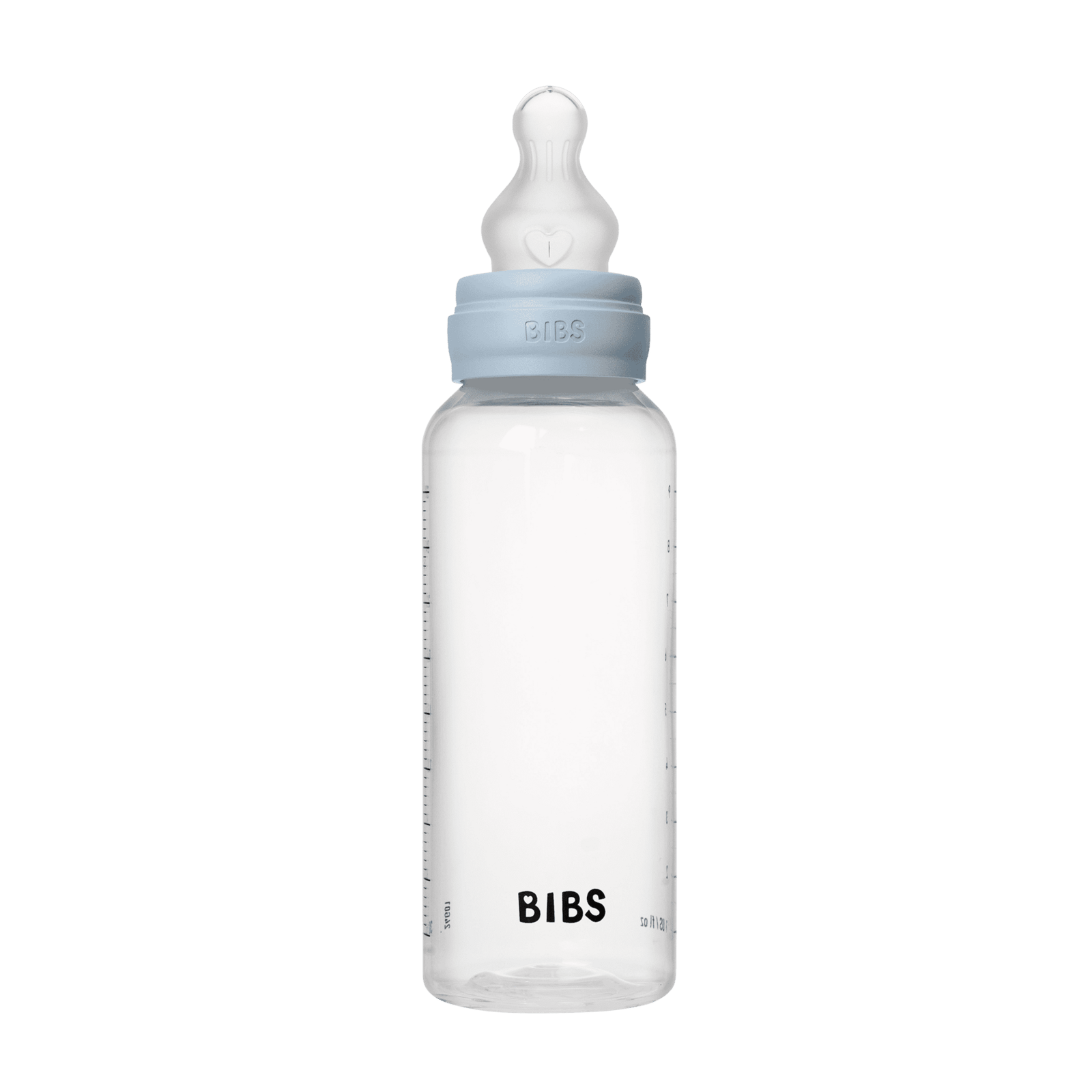 BIBS Baby Bottle Round Silicone Medium Flow Baby Blue 270 ml
