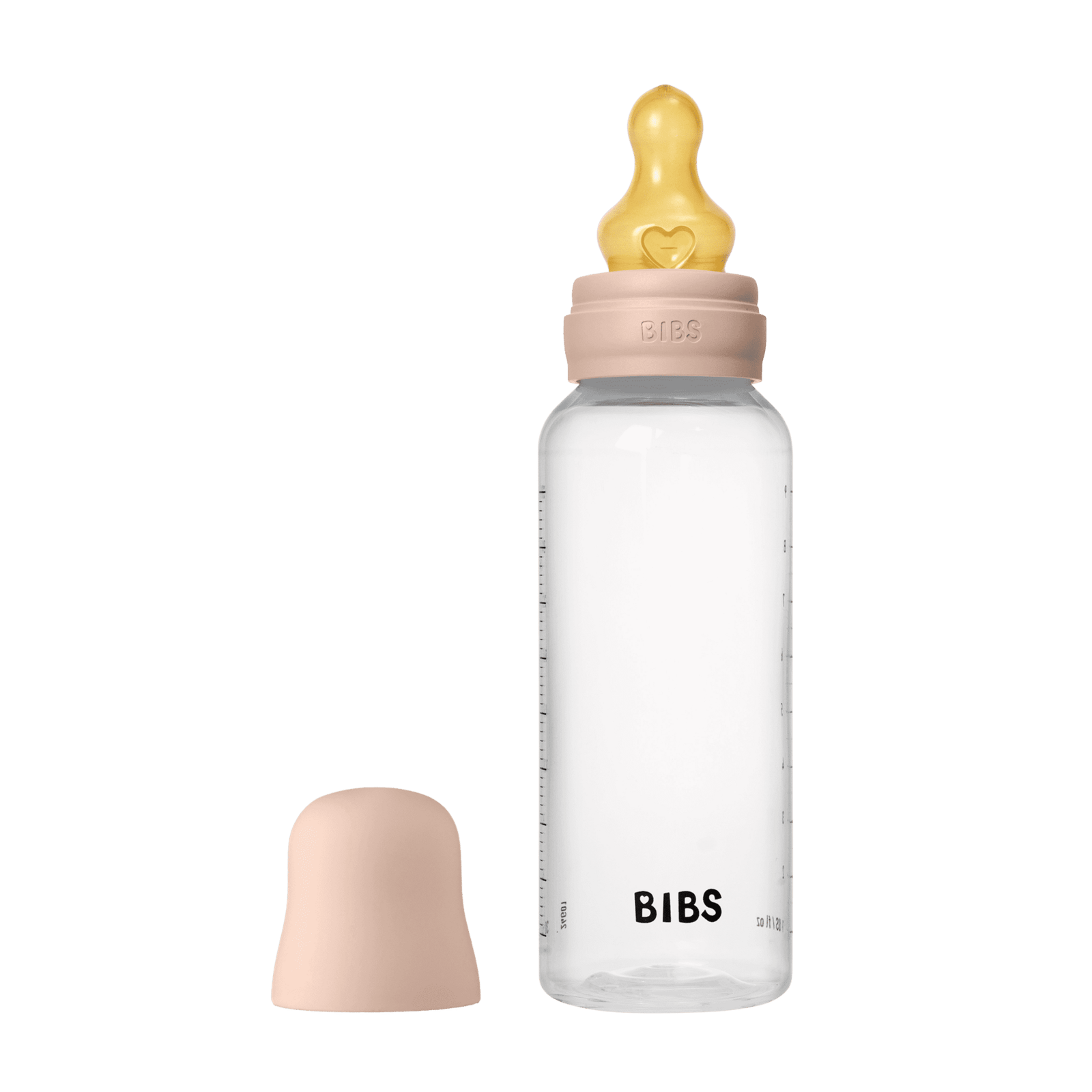 BIBS Baby Bottle Round Latex Medium Flow Blush 270 ml