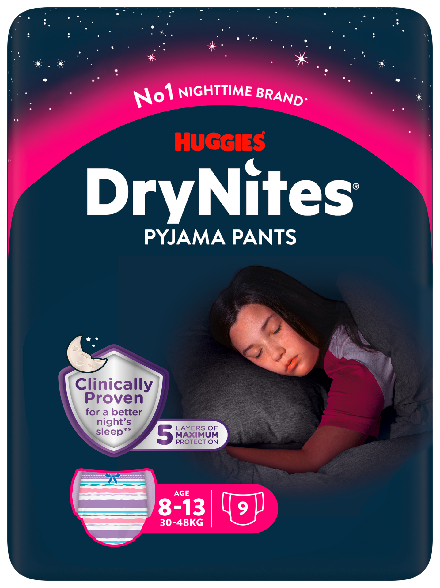 DryNites Nattblöja flicka, 8-15 år 9 st