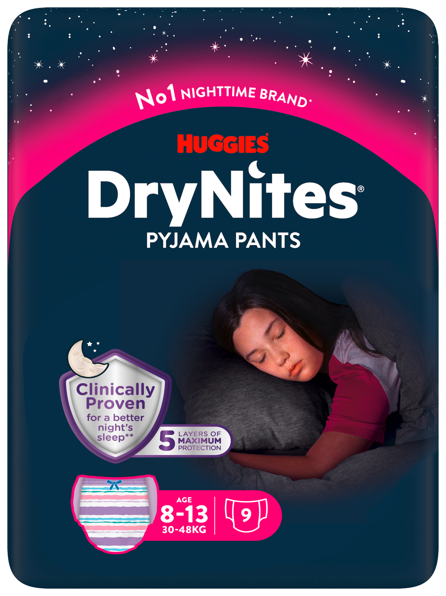 DryNites Nattblöja flicka, 8-15 år 9 st