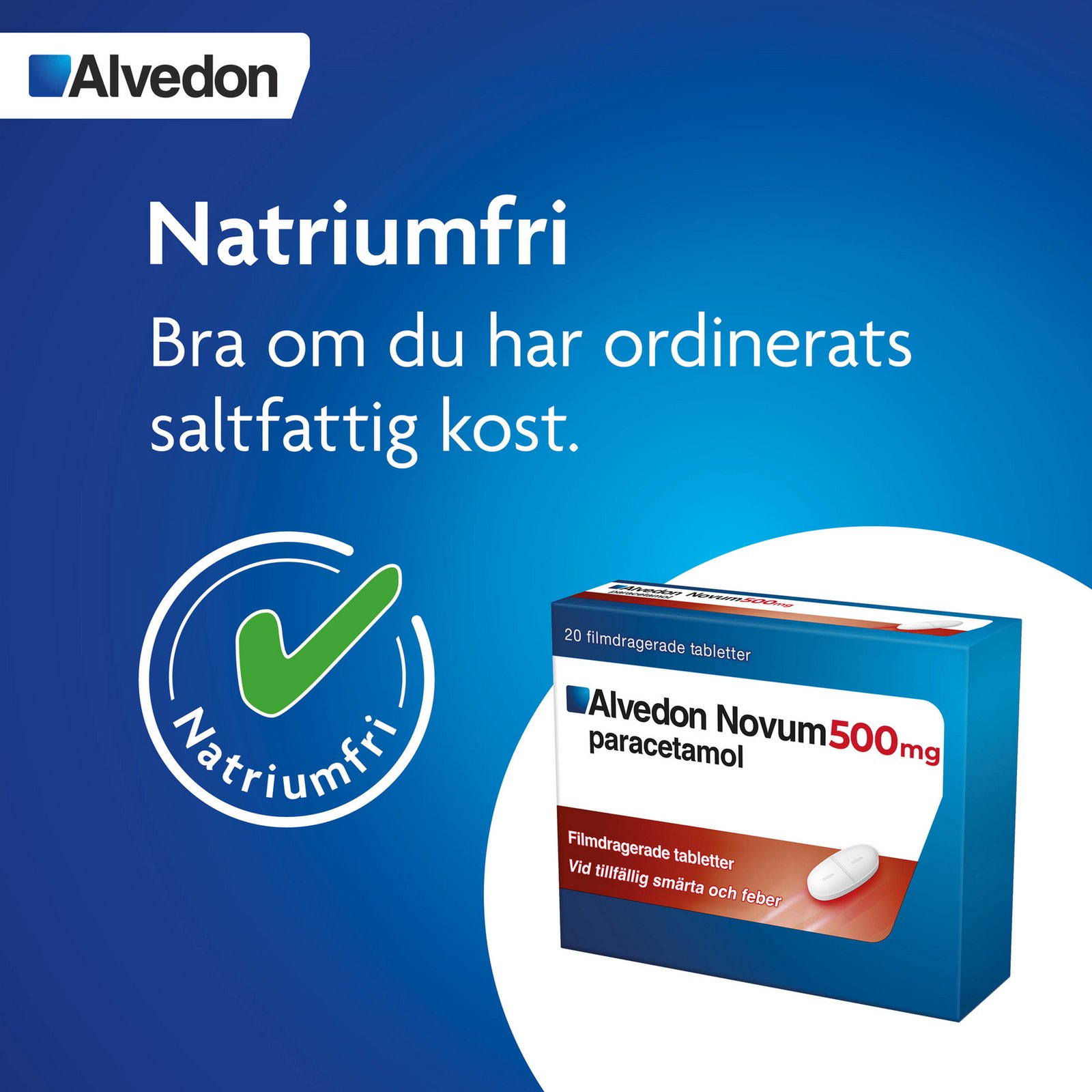 Alvedon Novum 500 mg Paracetamol Filmdragerade Tabletter 20 st