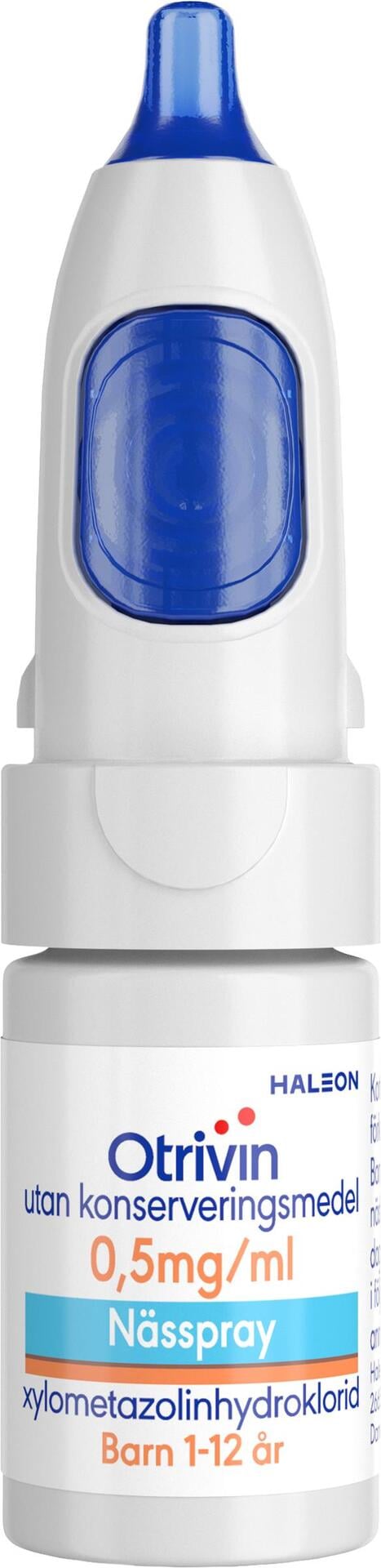 Otrivin Barn Nässpray utan konserveringsmedel 0.5mg/ml 10 ml